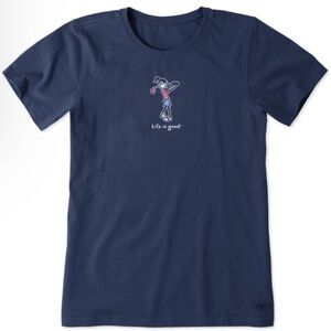 NWT$25 Life is Good Women’s  Jackie’s golf Crusher  Tee, Navy, Size M